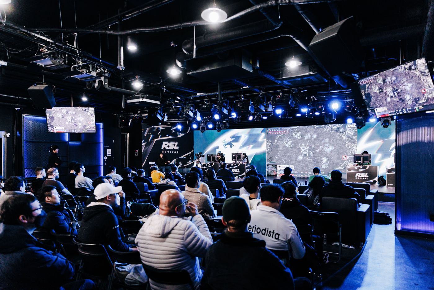A full house watching a match at the RSL Revival studio